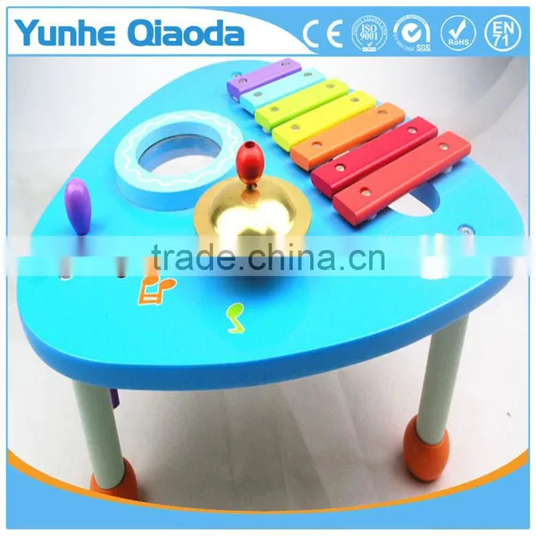Wooden Musical Percussion Instruments Blue Triangle Table Xylophone Drum Symbol Noisy /educational Wooden Toy/ photo-3