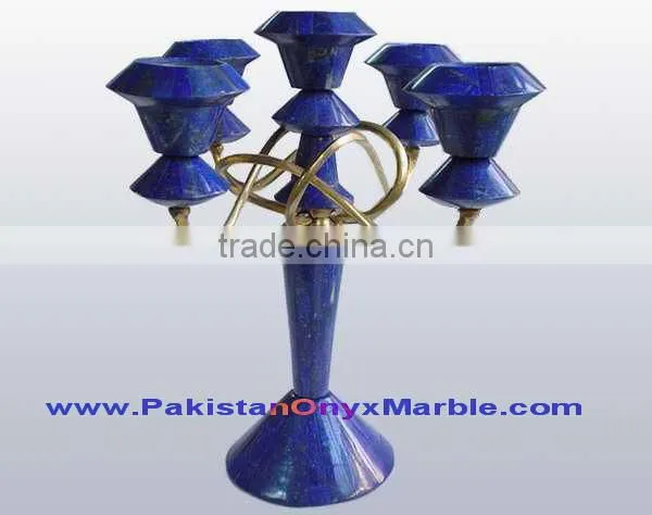 CANDLE HOLDERS STANDS LAPIS LAZULI HANDICRAFTS photo-2