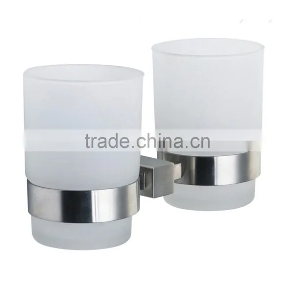 Bathroom Accessories Stainless Steel Wall Mounted Bathroom Double Tumbler Holder photo-2