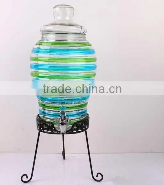 Hot Glass Juice Jar With Metal Stand photo-3
