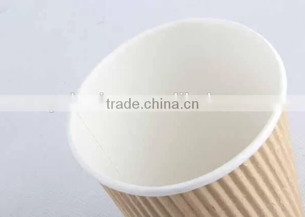 Disposable Doubled-walled Kraft Paper Cup Ripple Wall Paper Cup photo-2