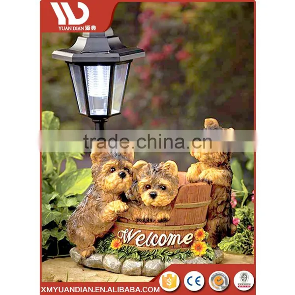 New Inventions In China Art Work Dog Resin Craft Solar Led Garden Lighting Outdoor photo-5