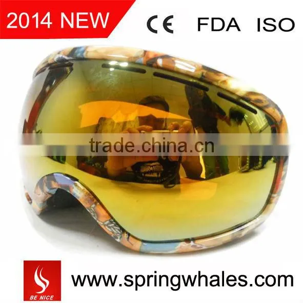 Water Transfer Printing Skiing Goggle,snow Goggles,snow Boarding Goggles photo-2