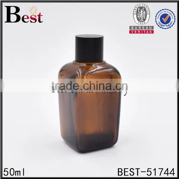 Square 50 ml Amber Glass Vial With Black Press Dropper photo-6
