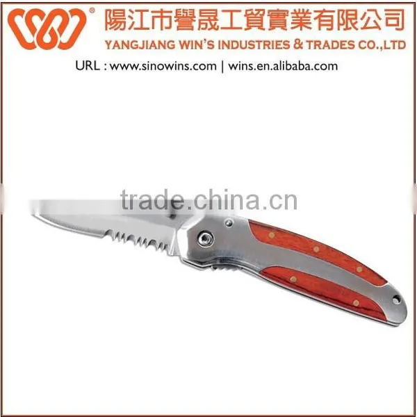 A22090 Stainless Steel Single Blade Folding Knife Curved Pocket Knife With Wooden Handle photo-6