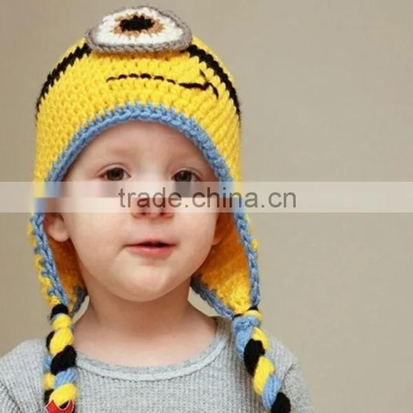 Hot Sale Baby Hats Yellow Cartoon Baby Hats Mini Baby Knitted Hats photo-2