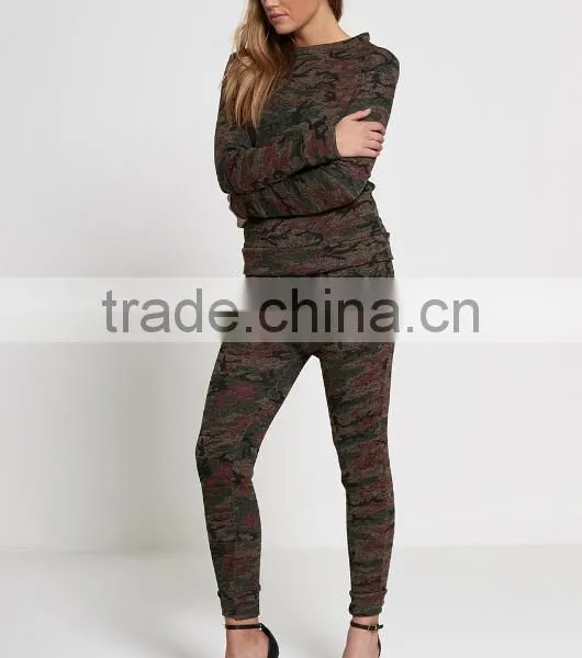 Design Your Own Track Suit Women Slim Fit Microfiber Gym School Uniform Design Tracksuits Loungewear Camo Tracksuit photo-3