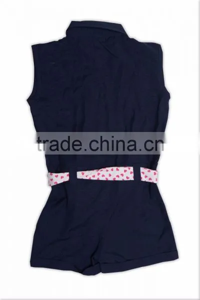 Organic Cotton Collar Jumpsuit With Printed Belt photo-2