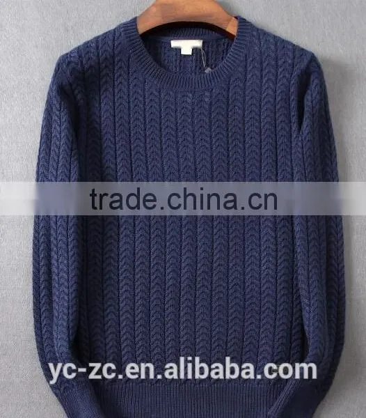 Deep Blue Pullover Crocheted Sweater for Man