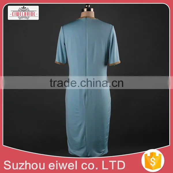V Neck Blue Evening Short Dress Elegant photo-2