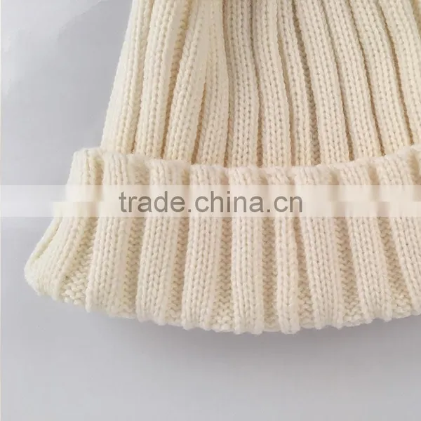 Myfur Elegant 30% Wool Knitted Striped Beanie Hat With Real Raccoon Fur Pom Pom photo-4