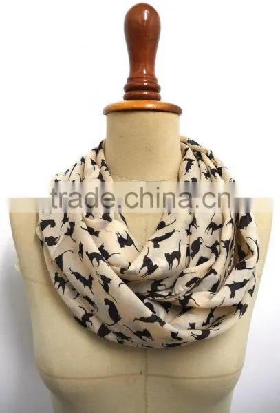 Cat Scarf Scarves Cat Infinity Scarf Chiffon Scarf Black Cat Print Shawl Gift Cat Print Shawl Gift Wrap Super Soft photo-4