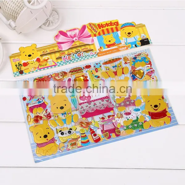 3D Pop-up Sticker Children Toy Adom Stikcer With Crystal Kinds Education Puffy DIY Sticker Glittle Sticker photo-2