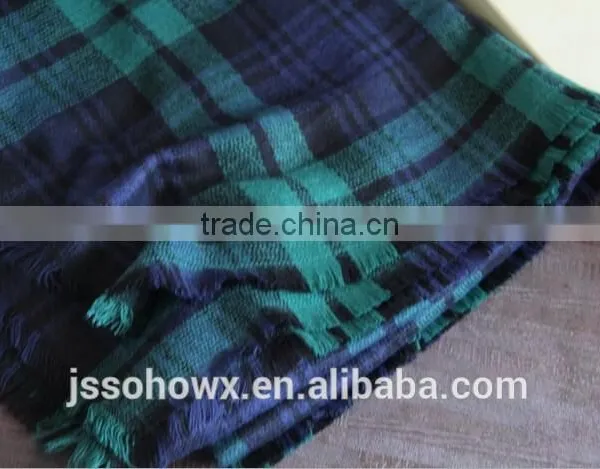 2014 Winter Hot Sale Classic Green Plaid Pashmina Scarf photo-2