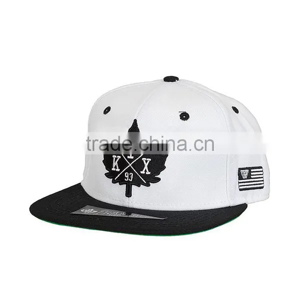 Custom 100% Cotton Black Snapback / Under Floral Flat Brim Print Snapback Hat photo-4
