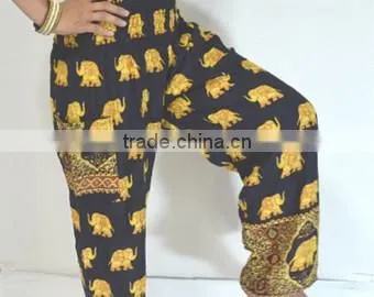 New Harem Pants Bohemian Gypsy Hippies Boho Animal Elephant Peacock Camel Thai Palazzo Pants Rayon Batik Ethnic Trouser Gypsian photo-2