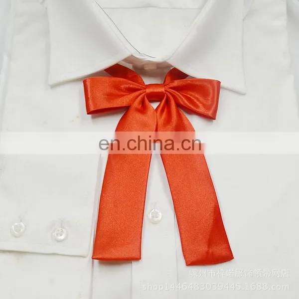 Black Silk Self Tie Bow Tie for Girls photo-5