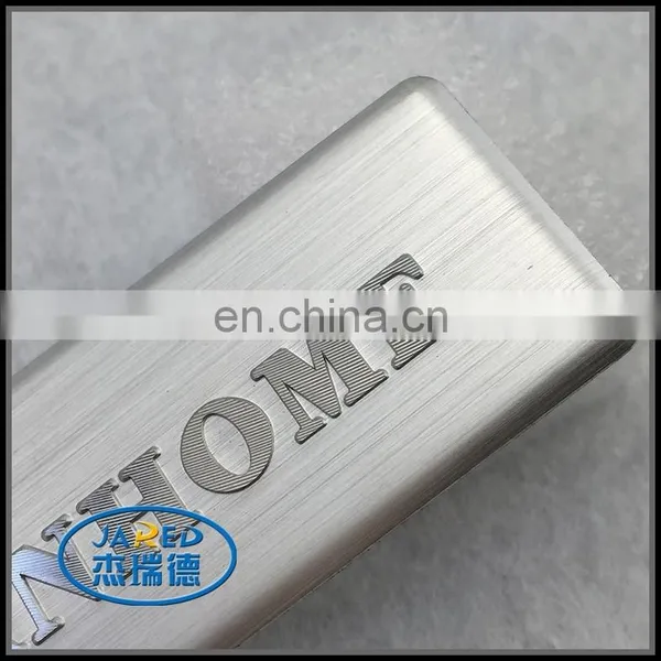 Cheap Epoxy Metal Badge Brushed Aluminum Foil Label With 3m Tape photo-2
