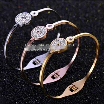 Cool Gold Rose Gold Silver PVD Plating Womens Stainless Steel Bracelet Armbånd Esposas