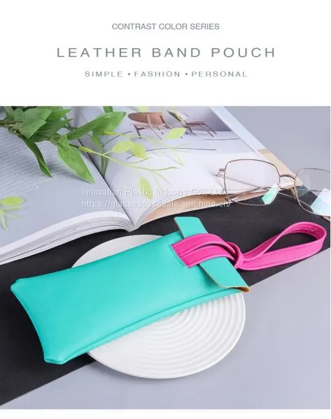 Creative, Portable and Simple Glasses Pouch; Contrast-color, Hand-held Hanging Sunglasses Holder