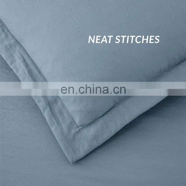 China Wholesaler Solid Color Luxury Plain Washed Microfiber Bedding Duvet Cover Set photo-3