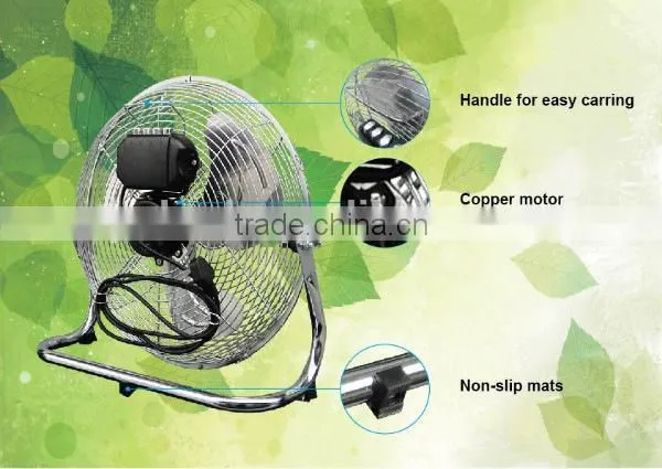 Factory: 12" Inch High Quality Chrome Floor Fan photo-4