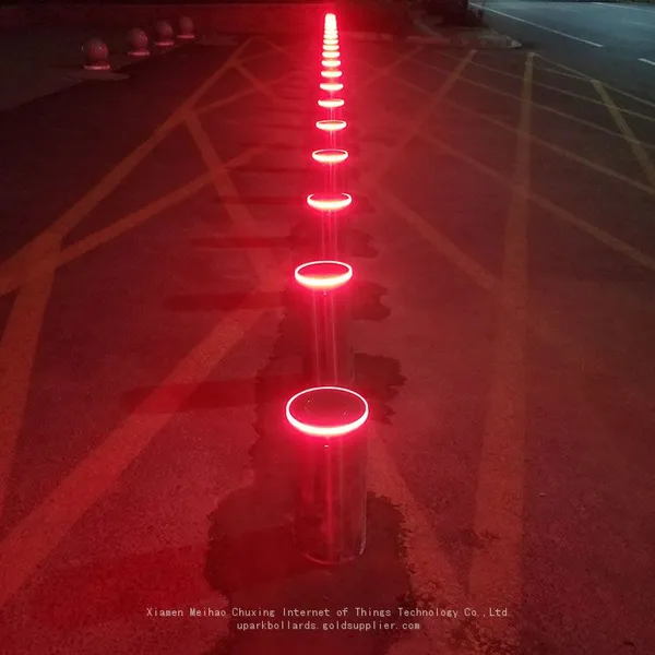 UPARK Good Quality Mall Entrance Residential Security Fixed Bollard With Warning Led Light photo-4