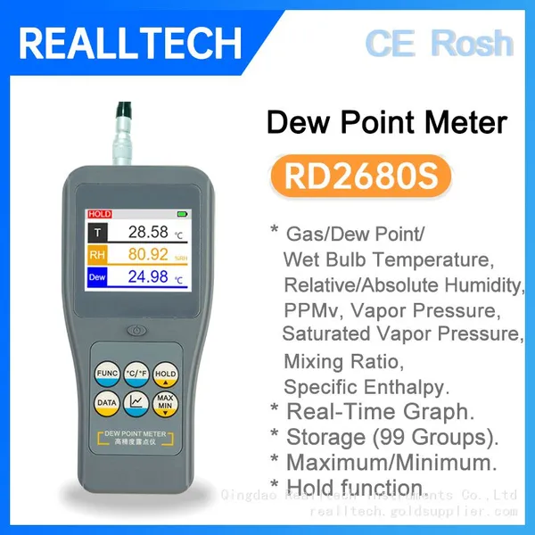RD2680S Precision Dew Point Meter (Separate Sensor for Gas) With Real-time Graph Display photo-2