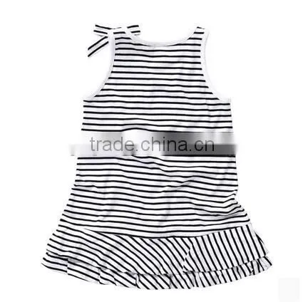 2015 the Latest Design Custom Girl's Classic Stripe Dress Princess Dress Casual China Supplier / Dress Cute Summer Girls' Dress photo-3