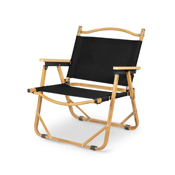 Outdoor Picnic Portable Comfortable Wood Grain Aluminum Foldable Camping Chairs photo-5