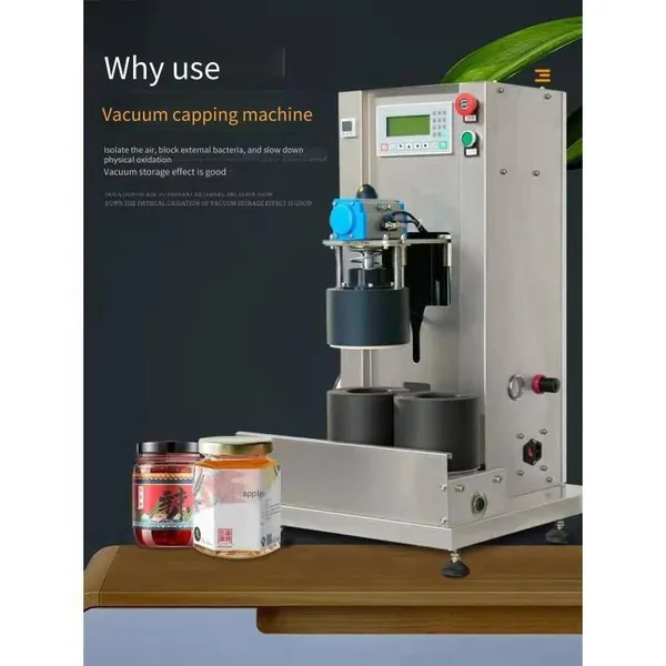 Hy-x Double-station Vacuum Capping Machine for Tinplate and Glass Bottles, Suitable for Mushroom Sauce and Shredded Meat Sauce, Capping Equipment, in Stock photo-5