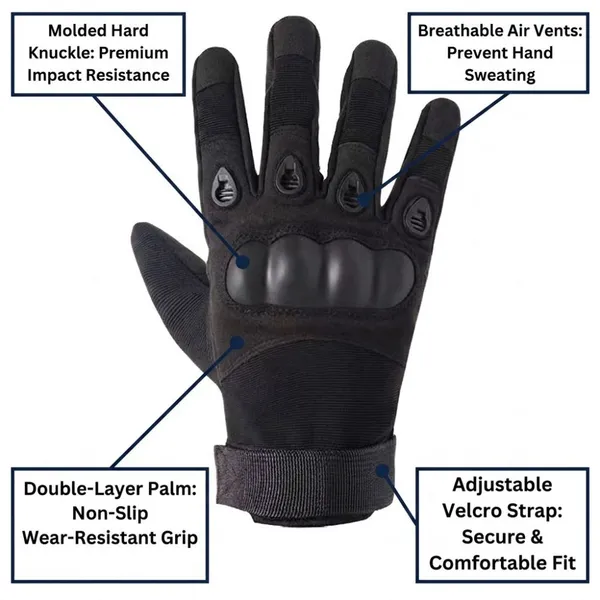 Gloves Manufacturer Customized Heavy Duty Wear Resistant Hard Knuckle Touchscreen Full Finger Outdoor Combat Tactical Gloves