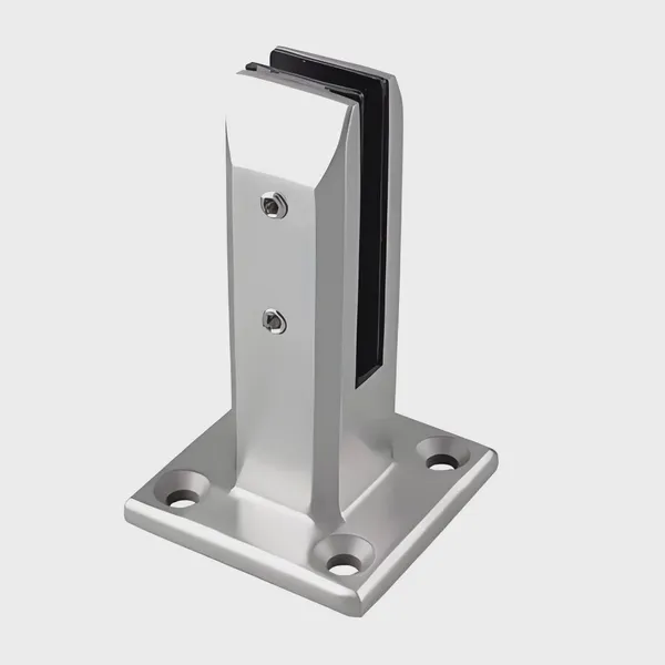 304 Stainless Steel Glass Clamp for Balcony Railing Matte Black Powder Coated Base Plate Bolt Down Heavy Duty photo-4