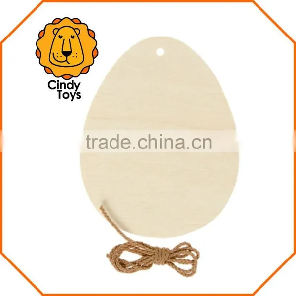 DIY Wooden Hanging Ornaments Easter Eggs Set of 6 for Easter photo-2