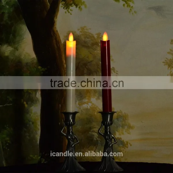 Ivory Wax Led Moving Flame Battery Powered Taper Candles photo-4