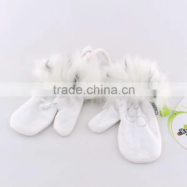 2015 Kids Winter Keep Warm Gloves Girl Pretty Halt Top Lint Gloves IN Different Colors photo-4