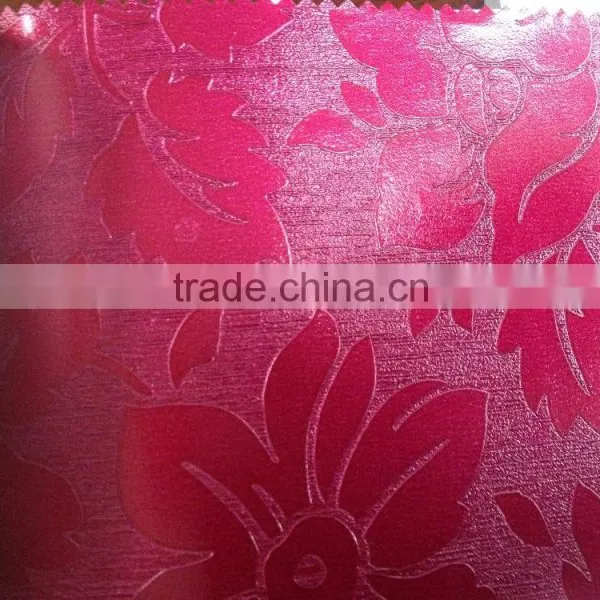 Flower Design Pvc Leather for Upholstery, Bag,