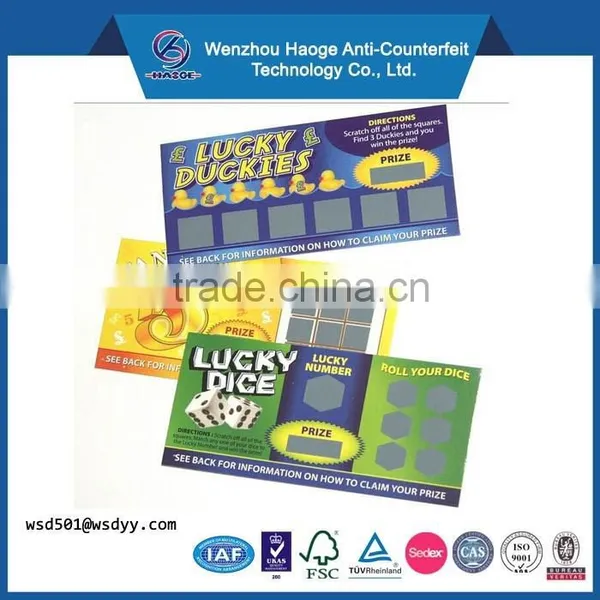 Lottery Scratch Card, Scratch Off Game Card ,scratch off Card