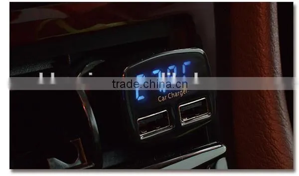 USB car charger multi function car volt meter