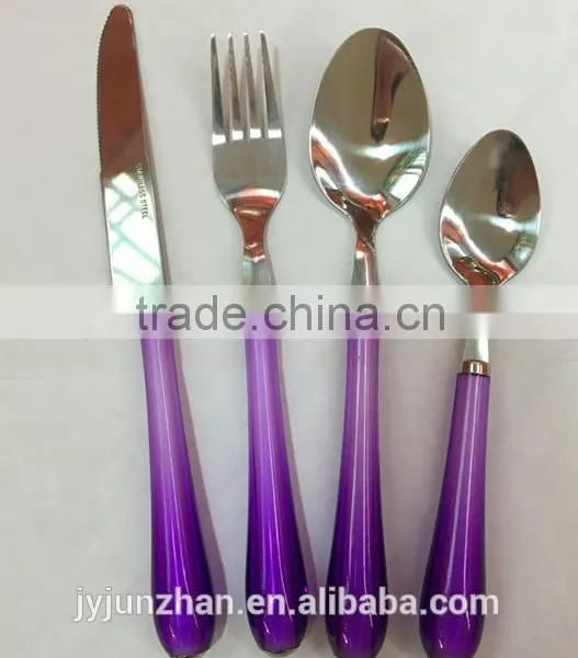 Purple Color Handle Cutlery Sets With Stainless Steel Material, Cheap Price photo-2
