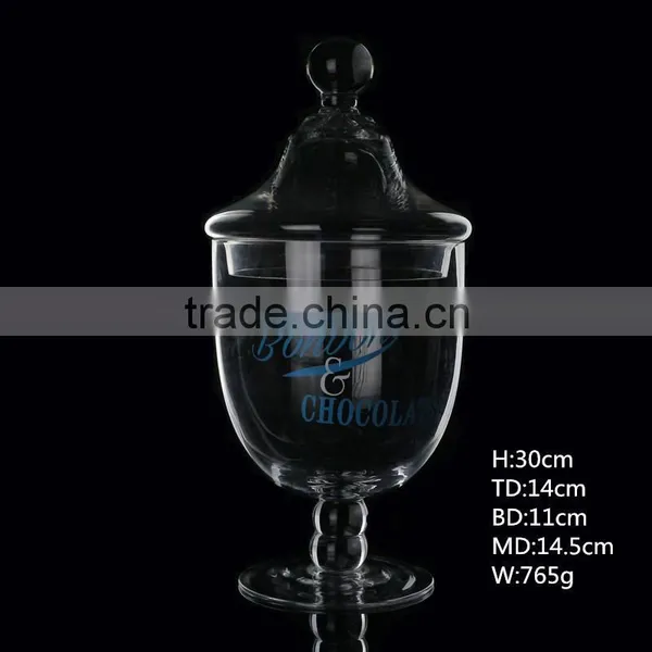 Hot Sale Handmade Two Layer Glass Candy Storage Jar photo-2