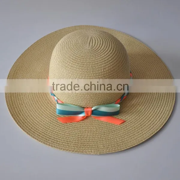 Fashion Design Customized Plain Color Straw Fedora Hat for Lady photo-3