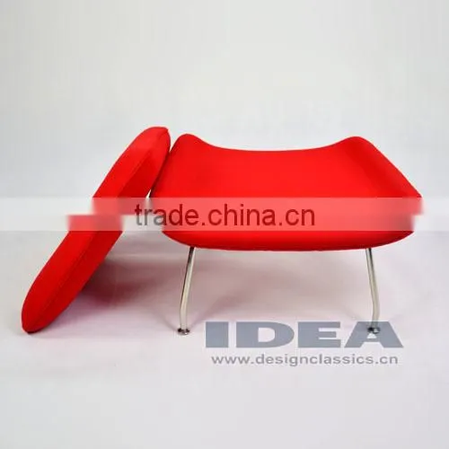 Replica Womb Chair Foot Stool - Red Wool Fabric photo-6