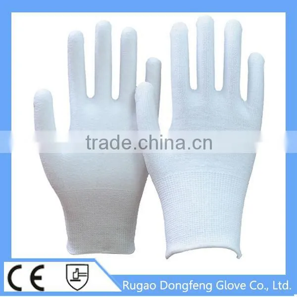High Quality White Nylon Gloves Seamless Knit Hand Protection photo-3