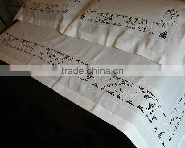 Cutwork Bed Linen ,embroidery Bed Sheet,embroidery Bedding Set ,embroidery Pillowcase ,bed Linen