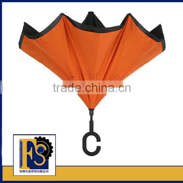Inside Out Inverted Upside Down Double Layers Windproof Umbrella photo-3