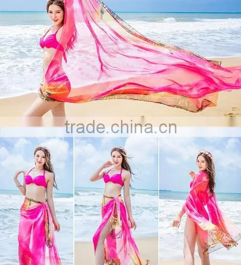 Sexy Women Lady Chiffon Scarves Bikini Swimwear Sun Dress Beach Scarf Veil Wrap photo-3