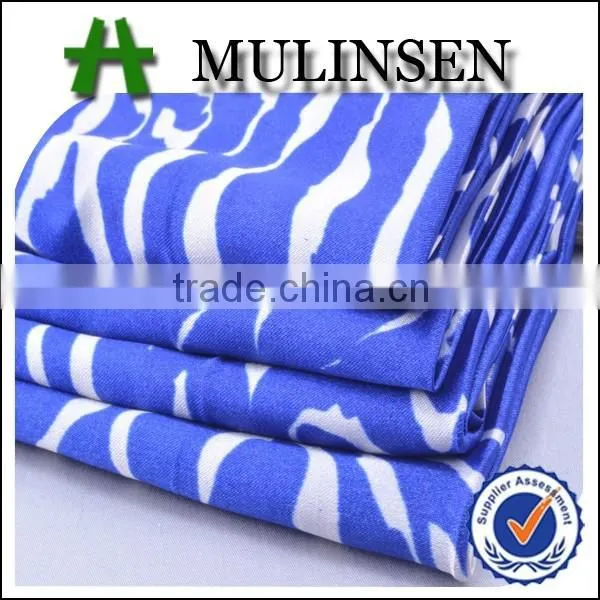 Mulinsen Textile Printed Woven Satin With Twist Polyest Stretch Woven Fabric