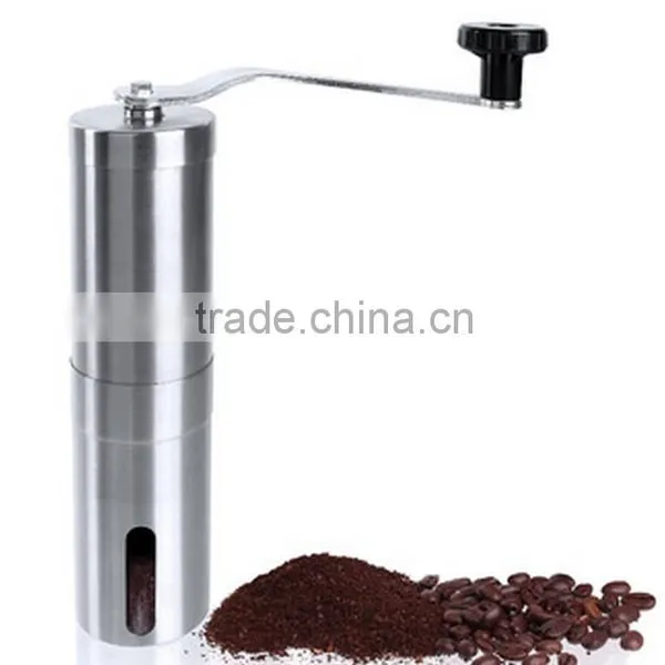 Manual Coffee Grinder | Conical Burr Mill for Precision Brewing | Brushed Stainless Steel Premium Ceramic Burr Coffee Grinder