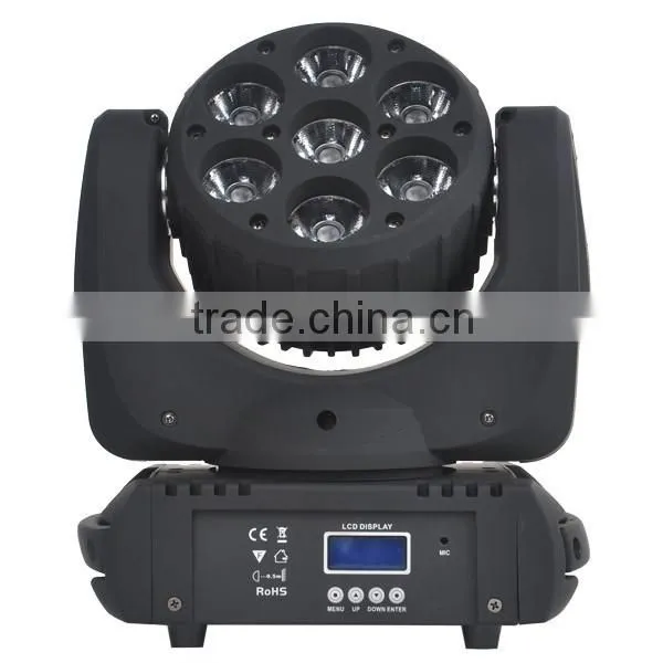 LED Beam Light 7pcs x 12w Quad 4in1 RGBW LED Stage Moving Head Lamp 13CH DMX512 photo-5